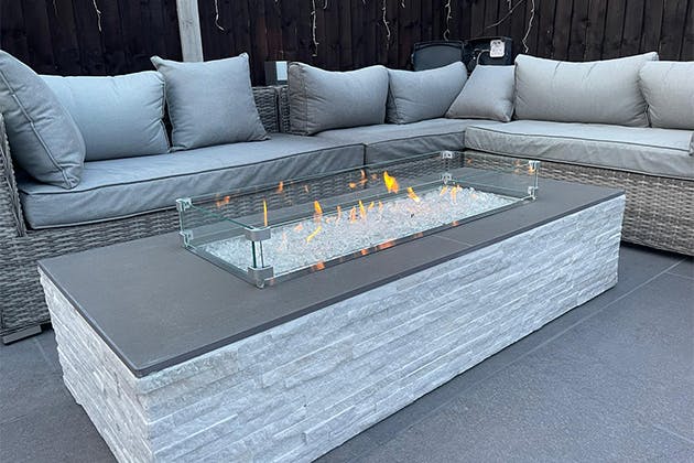 Natural gas fire pit built from scratch